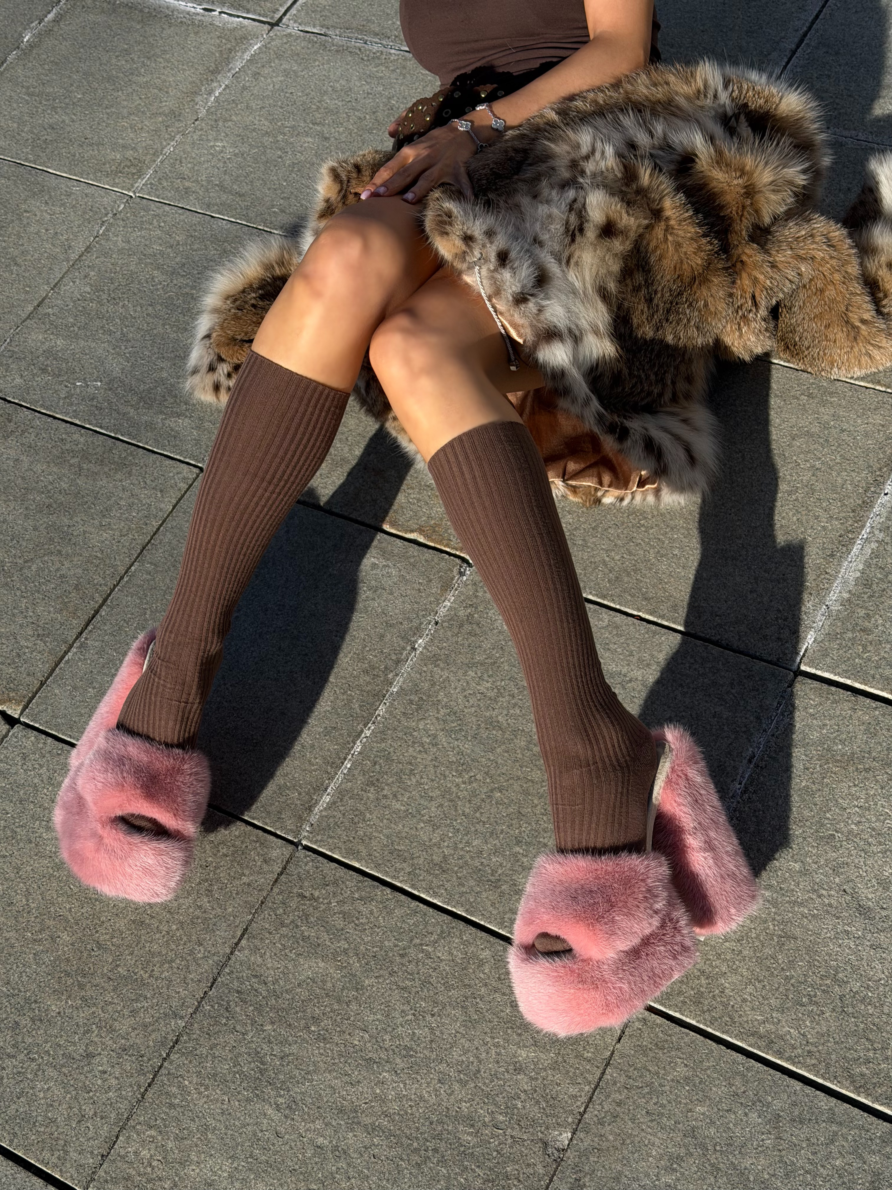 Mink Fur Brats Shoes